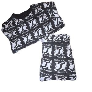 Kangol Men’s Sweatshirt / Sweatpants Set - XL Black White Relaxed Fit Streetwear